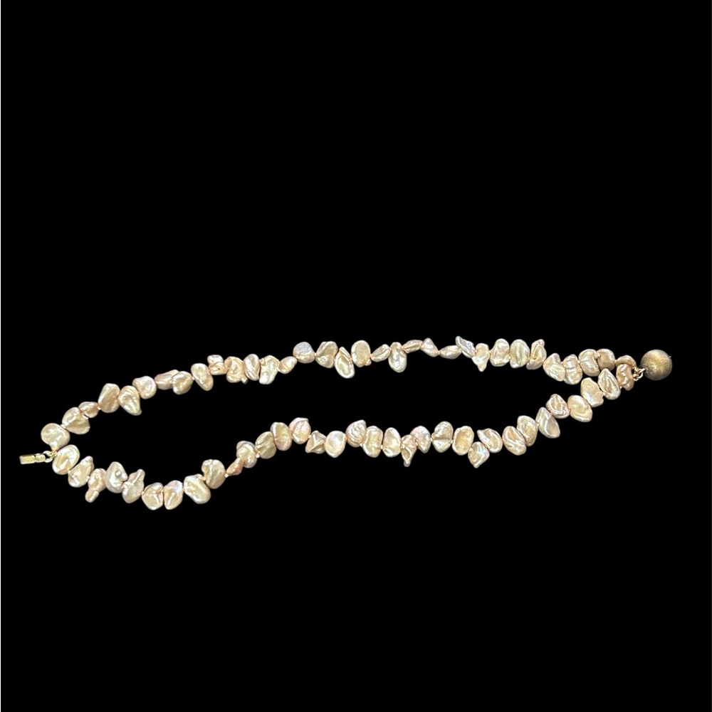 Vintage Sterling Silver 925 Multi-Strand Keshi Baroque Freshwater Pearl Bracelet